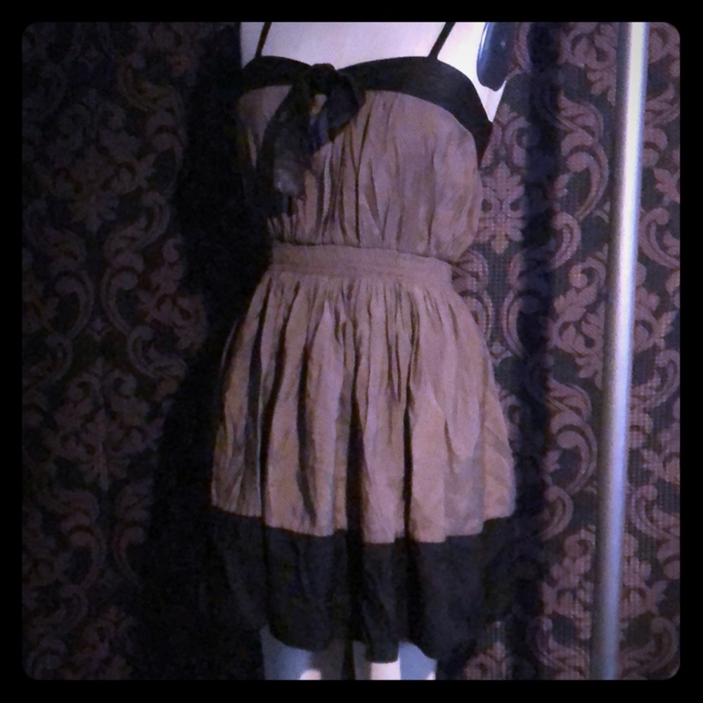 Brown and black dress